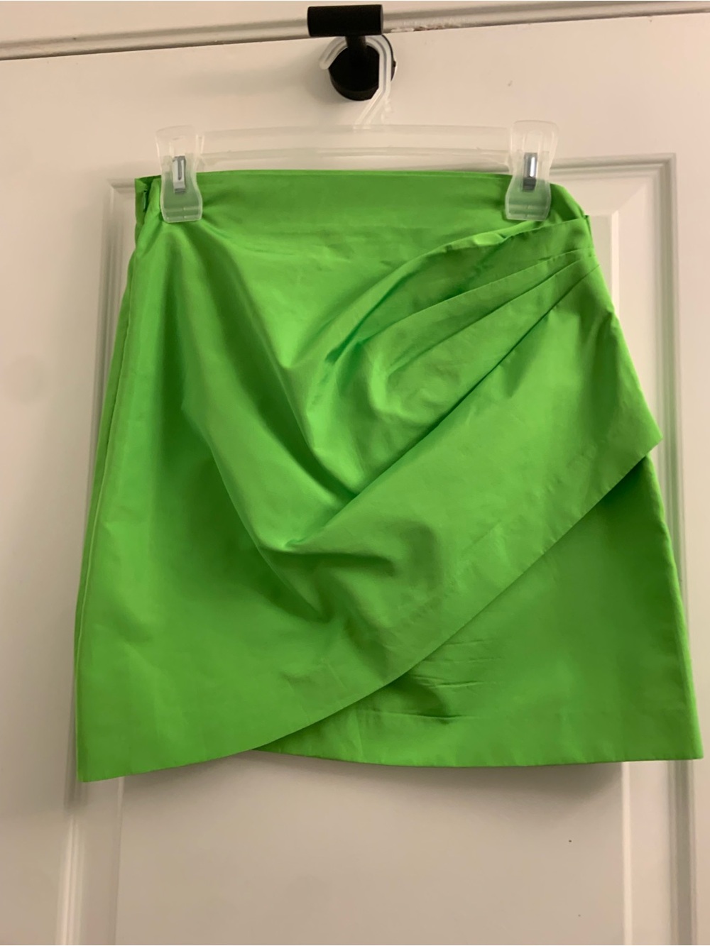 Zara Neon Green Wrap-Style Mini Skirt